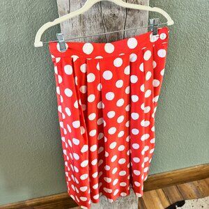 Vintage 80s Chaus Red Polka Dot Skirt